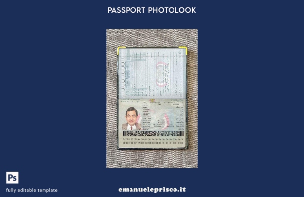 modello di aspetto fotografico del passaporto dello Yemen in stile verificato
